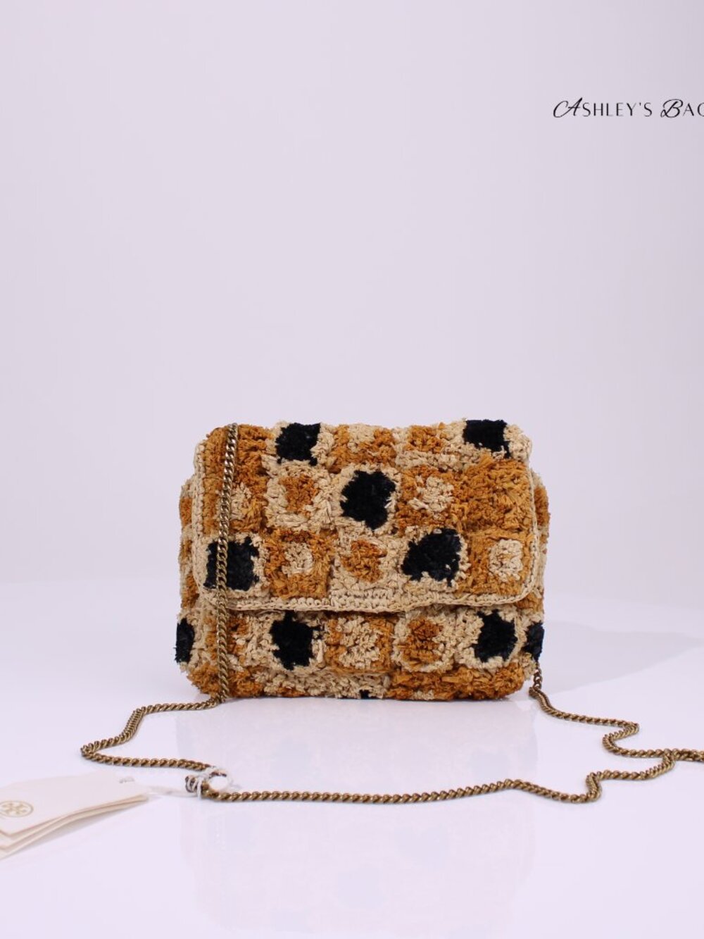 Tory Burch Kira Raffia Rosette Mini Crossbody Bag